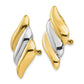 14K Yellow & Rhodium Non-Pierced Omega Back Earrings