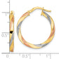 14K Yellow & Rhodium W/Rose White Polished Twisted Hoop Earrings