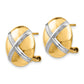 14K Yellow & Rhodium Polished X Omega Back Post Earrings