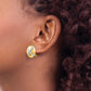 14K Yellow & Rhodium Polished X Omega Back Post Earrings