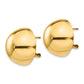 14K Yellow Gold Polished Half Ball Omega Back Post Earrings