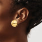 14K Yellow Gold Polished Half Ball Omega Back Post Earrings