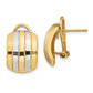 14K Yellow & Rhodium Ribbed Omega Back Post Earrings