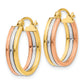 14K Tri-Color Tri Color Hoop Earrings