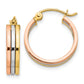 14K Tri-Color Tri Color Hoop Earrings