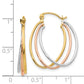 14K Tri-Color Tri Color Hoop Earrings