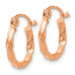 14K Rose Gold Twisted Hoop Earrings