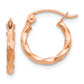 14K Rose Gold Twisted Hoop Earrings