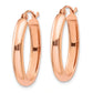 14K Rose Gold Polished Half-Round Oval Hoop Earrings