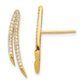 14K Yellow Gold Cz Ear Climber Earrings