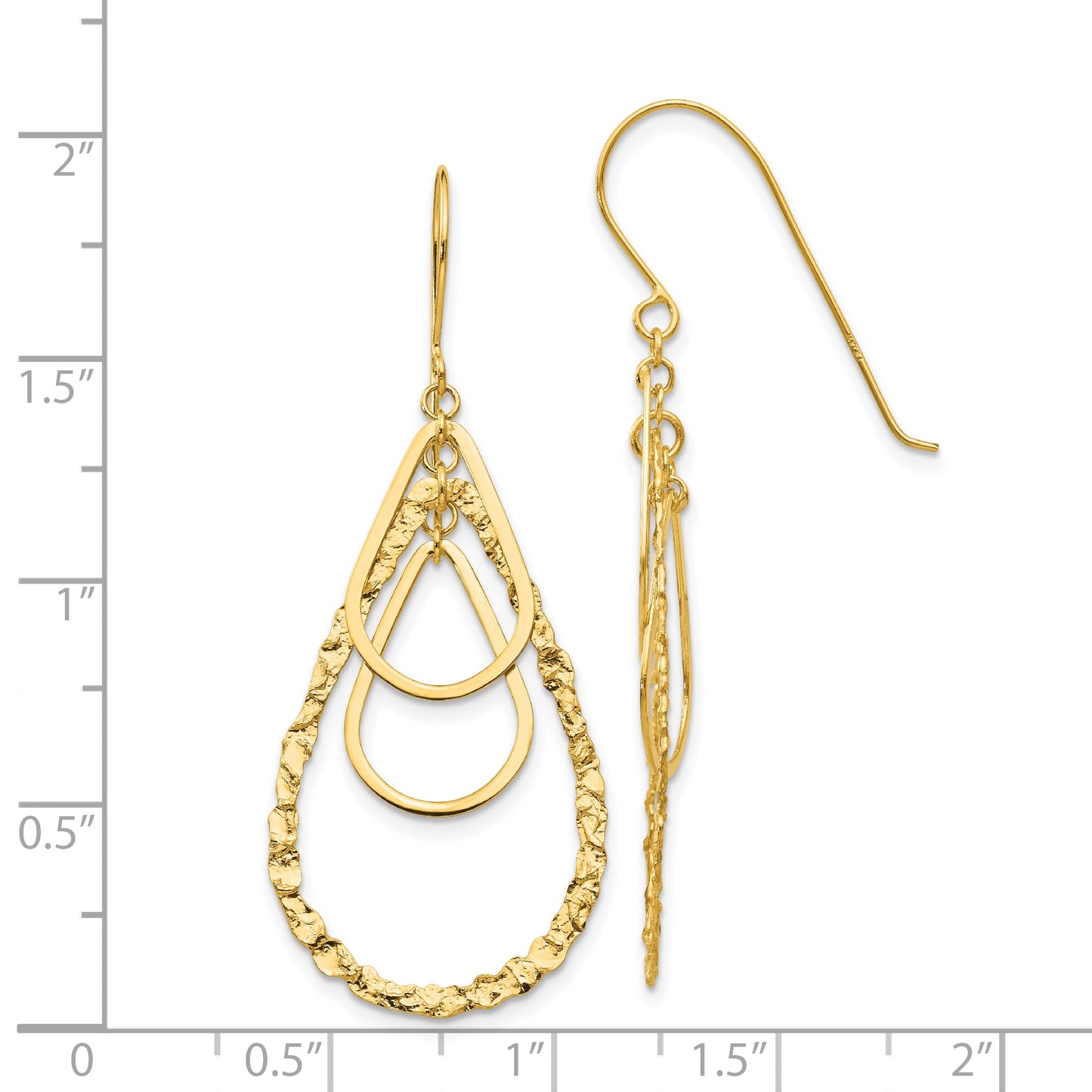 14K Yellow Gold Tear Drop Earrings