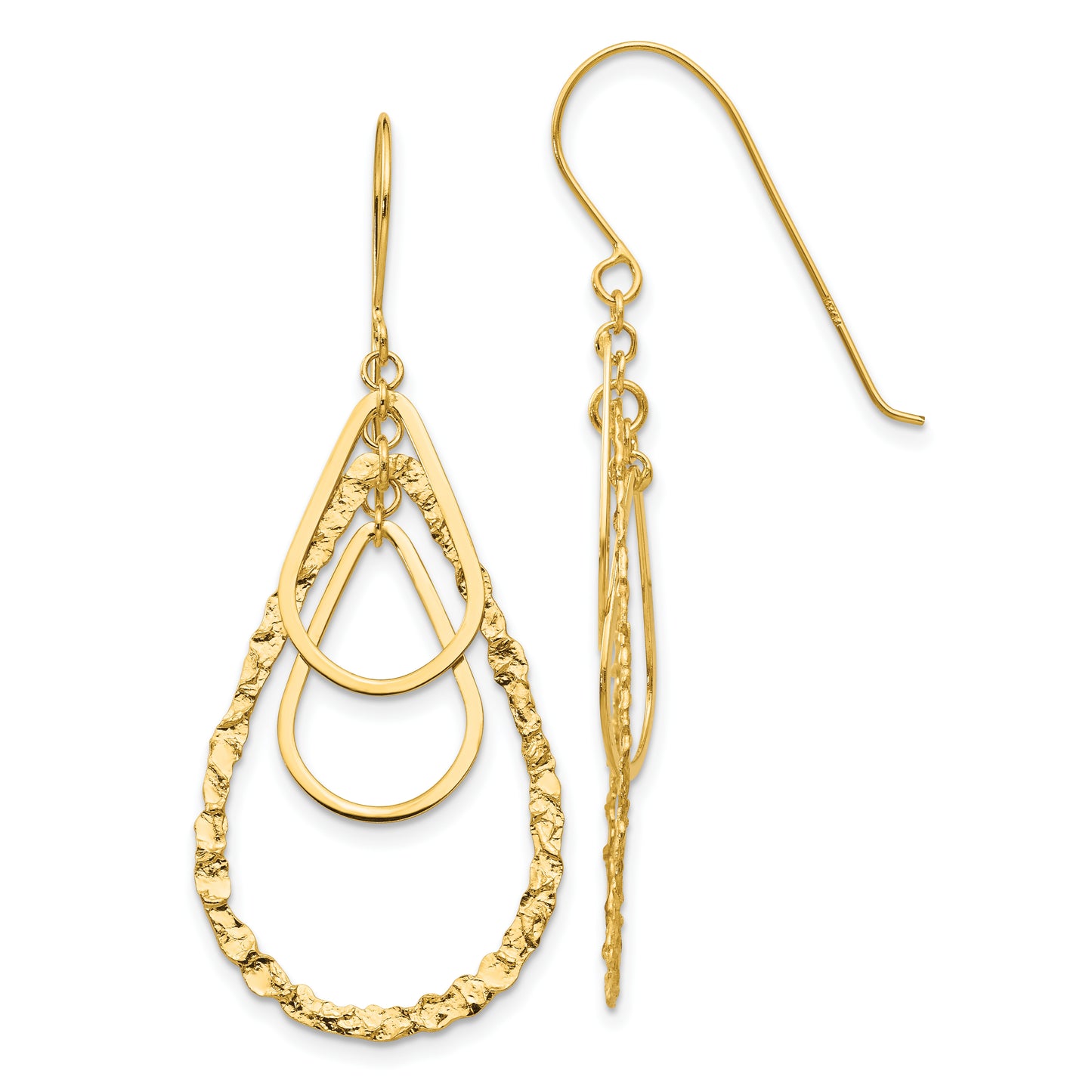 14K Yellow Gold Tear Drop Earrings