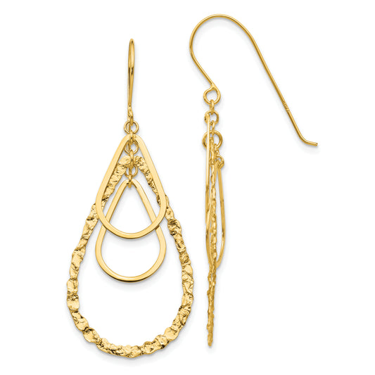 14K Yellow Gold Tear Drop Earrings