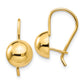 14K Yellow Gold 8.00mm Hollow Half Ball Earrings