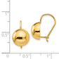 14K Yellow Gold 10.50mm Hollow Half Ball Earrings