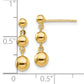 14K Yellow Gold Graduated 3 Ball Post Earrings