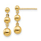 14K Yellow Gold Graduated 3 Ball Post Earrings