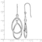 14K White Gold Double Teardrop Dangle Wire Earrings