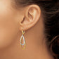 14K Two-Tone Oval Leverback Tear Drop Earrings