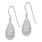 14K White Gold Puff Teardrop Earrings