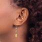 14K Tri-Color Diamond-Cut Teardrop Beaded Puff Dangle Earrings