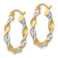 14K White Gold & Rhodium 2.0mm Twisted Hoop Earrings