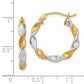 14K White Gold & Rhodium 2.0mm Twisted Hoop Earrings