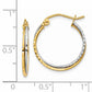 14K Two-Tone Yellow And White Gold Diamond Cut Twisted Hoop Earrings