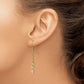 14K Tri-Color W/Diamond-Cut Beads Dangle Earrings