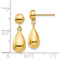 14K Yellow Gold Teardrop Hollow Post Dangle Earrings