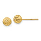 14K Yellow Gold Diamond Cut Ball Post Earrings