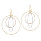 14K Tri-Color Diamond Cut Graduated Circles Shepherd Hook Earrings