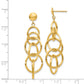 14K Yellow Gold Circle Drop Post Earrings