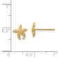 14K Yellow Gold Polished And Textured Starfish Post Earrings