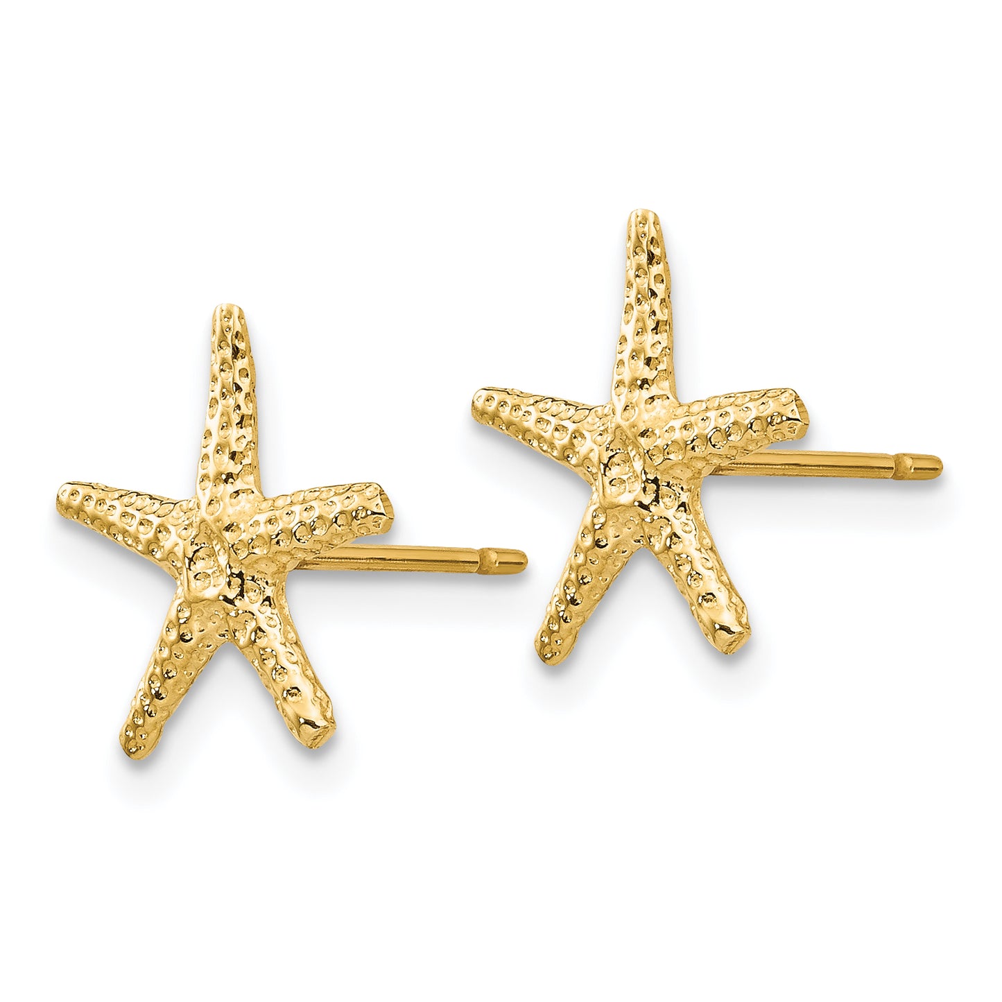 14K Yellow Gold Starfish Post Earrings