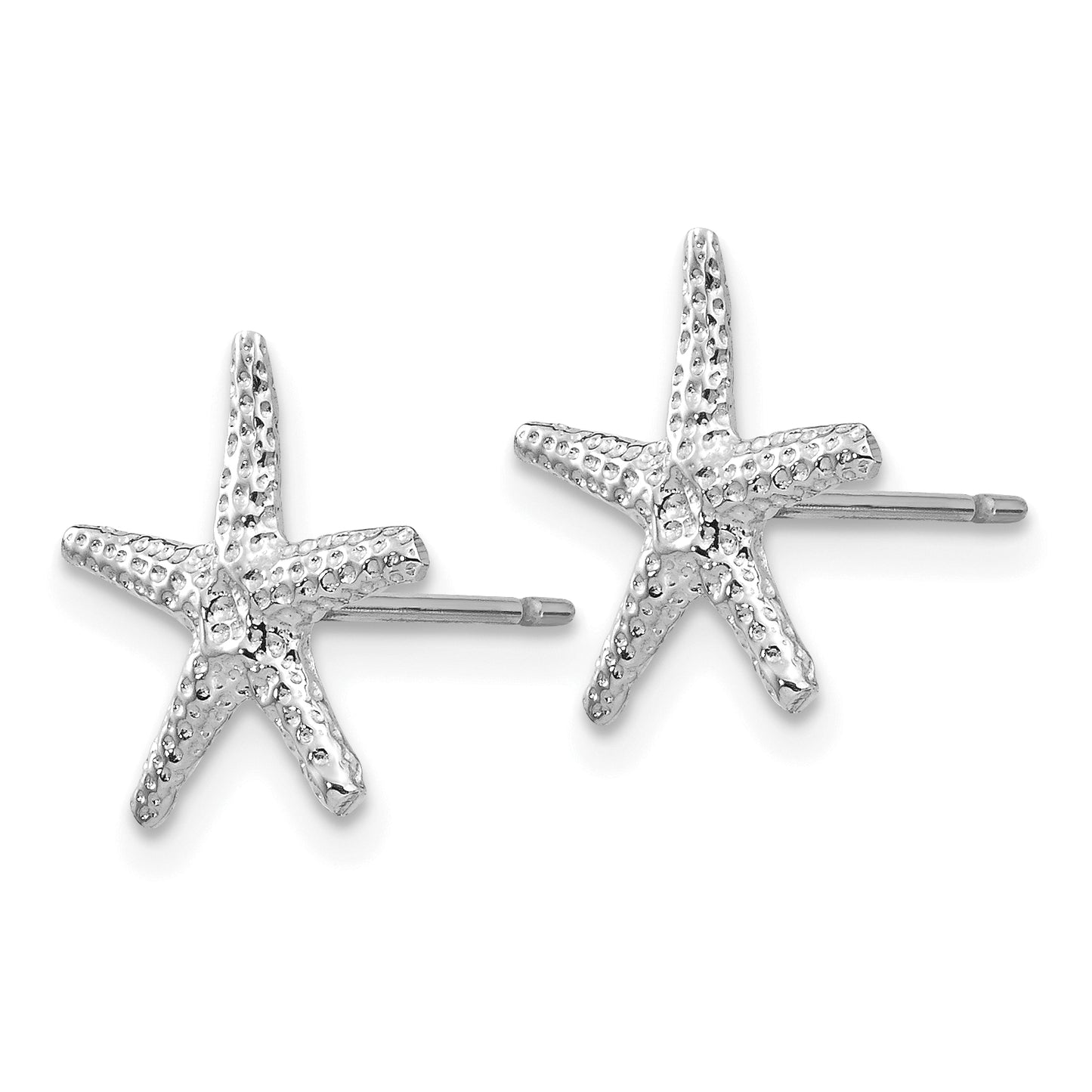 14K White Gold Starfish Post Earrings