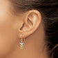 14K Yellow & Rhodium Starfish W/Sand Dollar Shepherd Hook Earrings