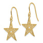 14K Yellow Gold Filigree Star Shepherd Hook Earrings