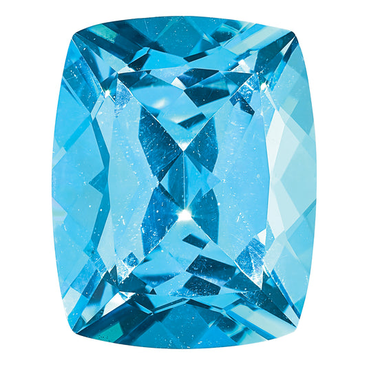 Gemstone Ice Blue Passion Topaz 8X6mm Antique Long Cushion