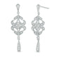 0.1 CT. T.W. Diamond Filigree Vintage-Style Drop Earrings in Sterling Silver