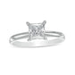 Certified 1.0 CT. Princess-Cut Natural Clarity Enhanced Diamond Solitaire Engagement Ring in Solid 14K White Gold (I/SI2)