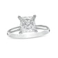 Certified 2.0 CT. Princess-Cut Natural Clarity Enhanced Big Diamond Solitaire Engagement Ring in Solid 14K White Gold