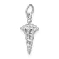 14K White Gold 3-D Caduceus Charm