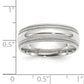 10k White Gold 7mm Double Milgrain Comfort Fit Wedding Band Size 10