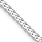 14K White Gold 22 Inch 2.9mm Flat Beveled Curb With Lobster Clasp Chain