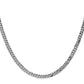 14K White Gold 16 Inch 3.9mm Flat Beveled Curb With Lobster Clasp Chain