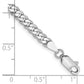 14K White Gold 7 Inch 3.9mm Flat Beveled Curb With Lobster Clasp Bracelet