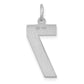 14k White Gold 14kw Large Brushed Diamond-cut  Number 7 Charm