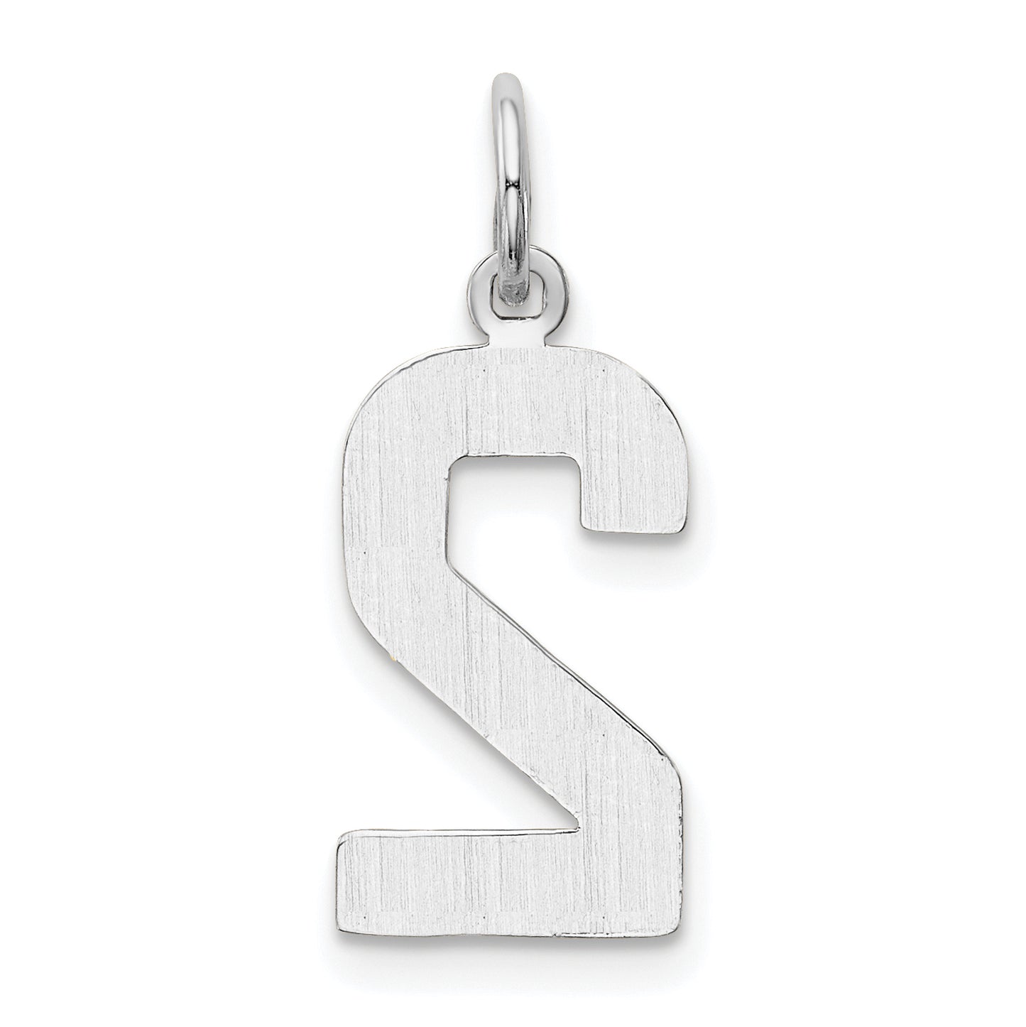 14k White Gold 14kw  Medium Polished Number 2 Charm