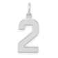 14k White Gold 14kw  Medium Polished Number 2 Charm